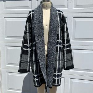 Soft Joie Plaid Birdseye Jacquard Plaid Cardigan